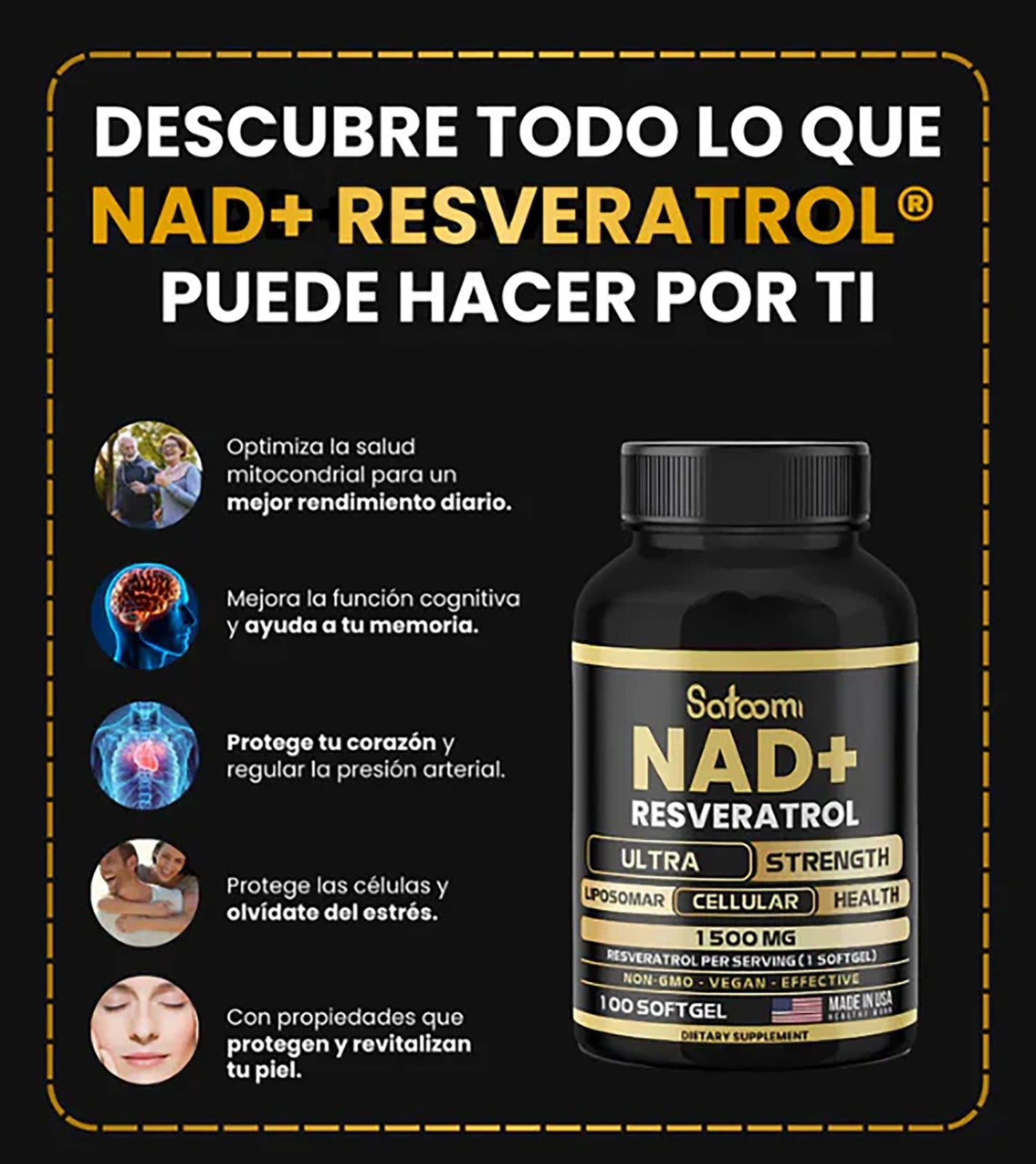 NAD + RESVERATROL: ELÍXIR DE JUVENTUD CELULAR