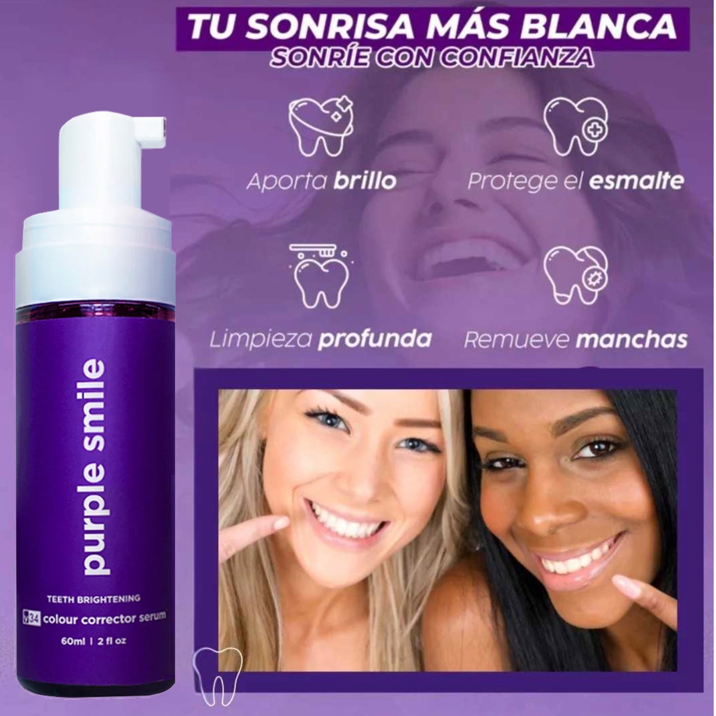 PURPLE GLOW SMILE- BLANQUEADOR DENTAL🦷😄😁